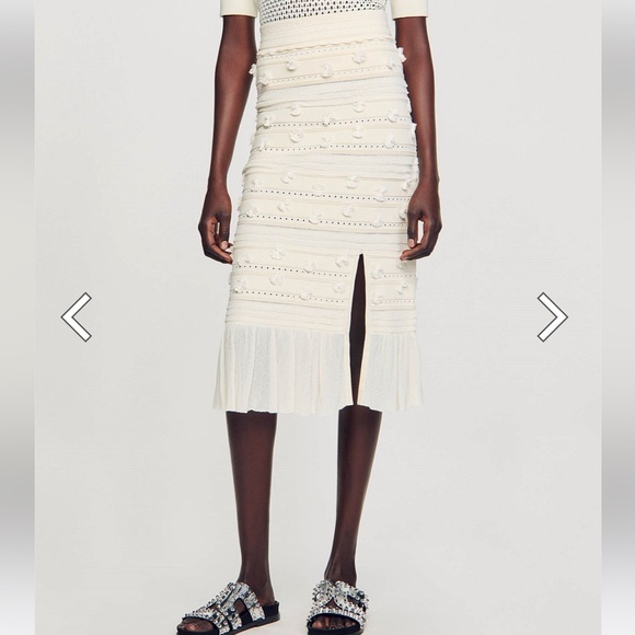 NWT Sandro Imanie Knit Midi Skirt—w/ tiny dirt marks and small pull on hem - Picture 1 of 13